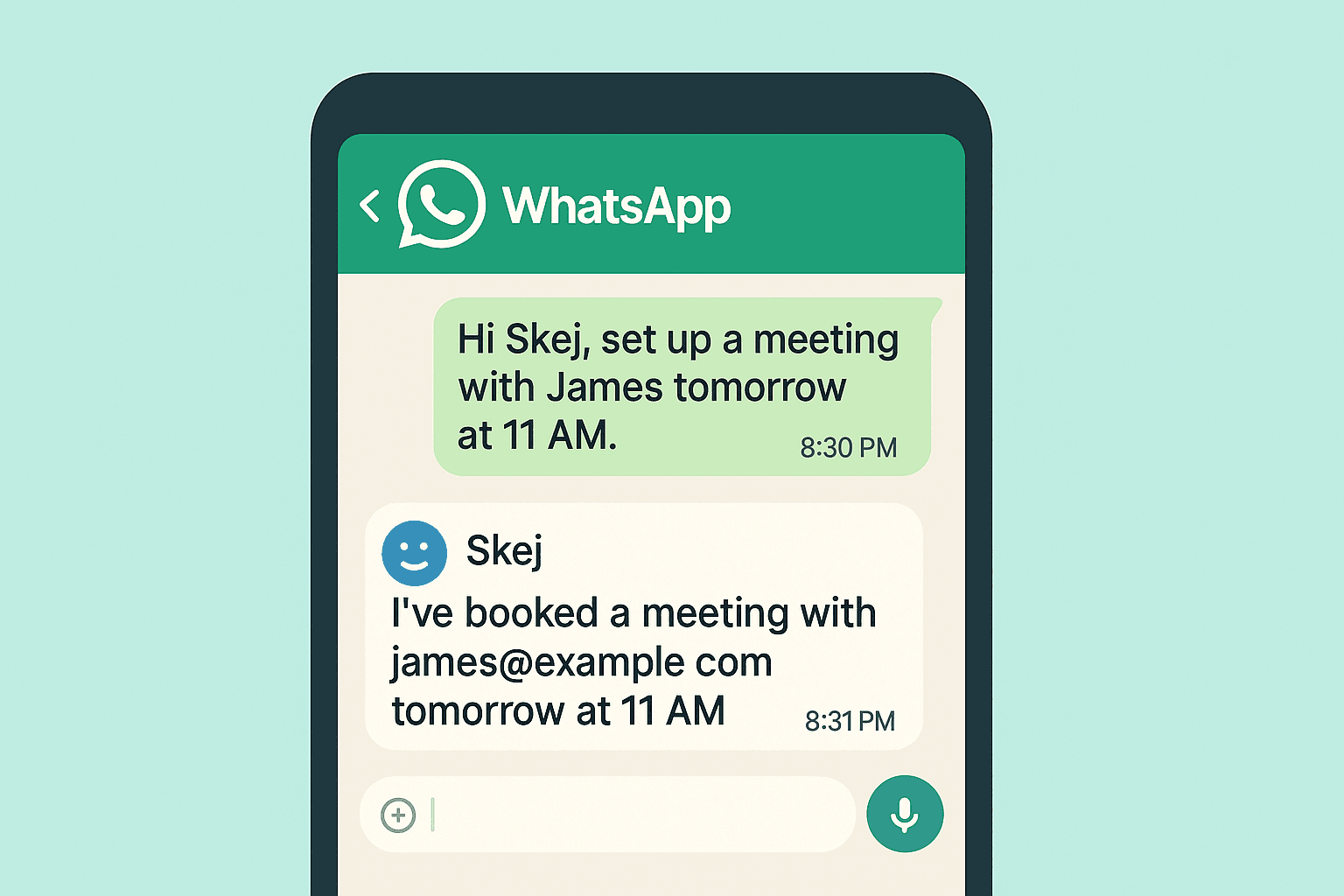 Your AI Scheduling Assistant, Now Available in Whatsapp