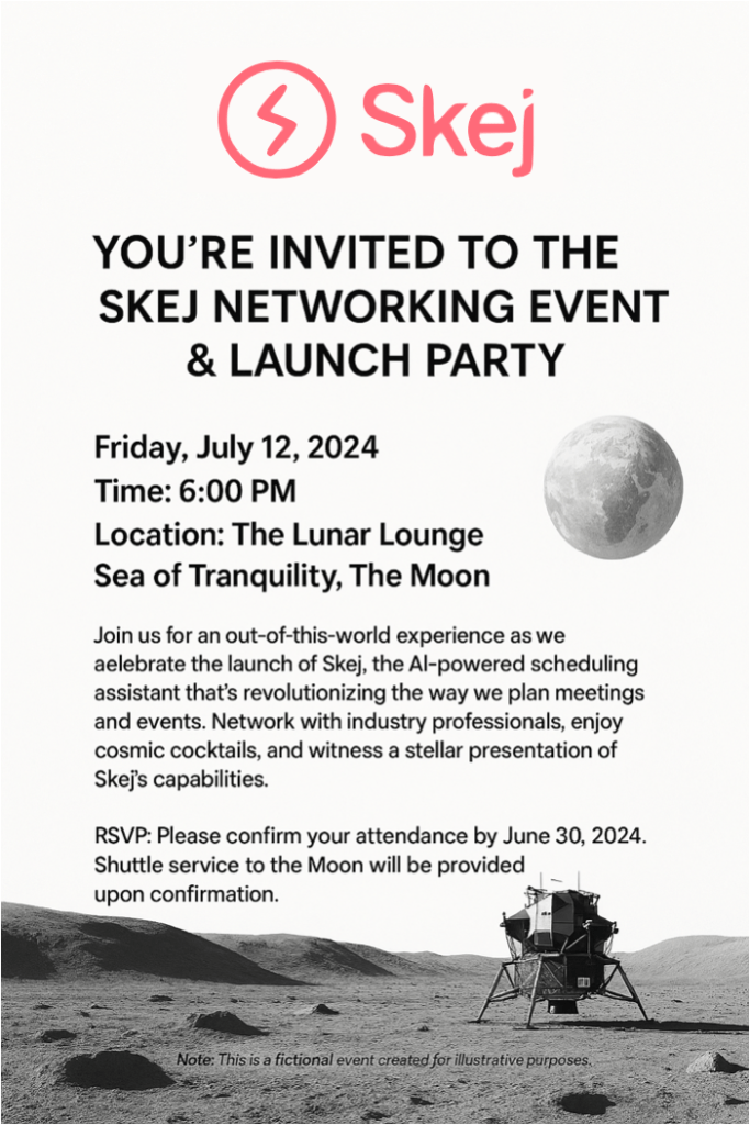 Skej can create calendar meetings from screenshots or photos.